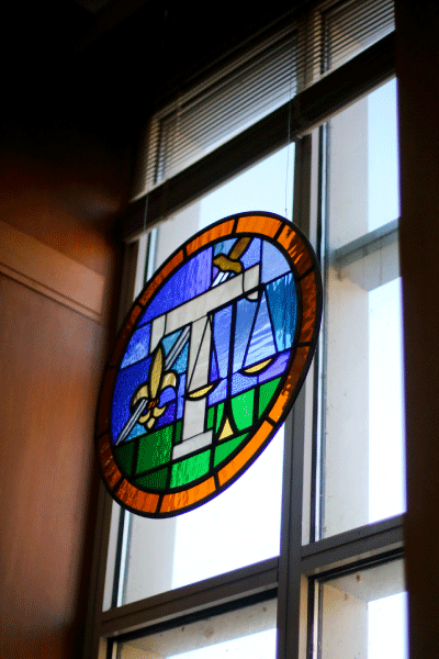 Stained Glass window of scales